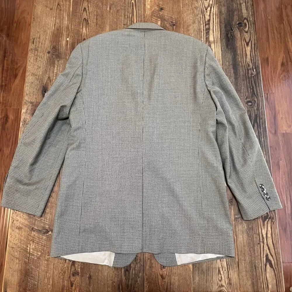 Brooks Brothers Mini Houndstooth Blazer Sport Coat Wool Cashmere Men's 43 Long - Picture 14 of 15